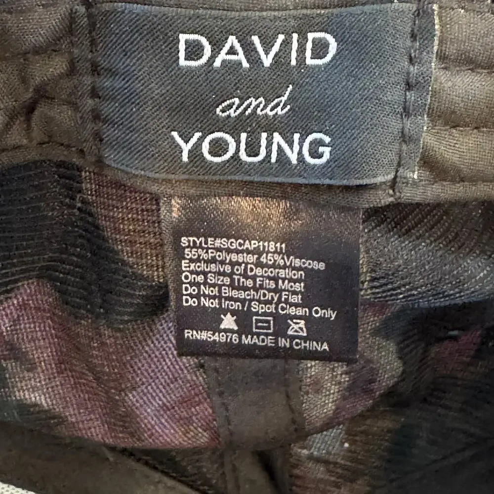 David and Young Black Pink Blossom Floral Velour Baseball Cap - SGCAP11811